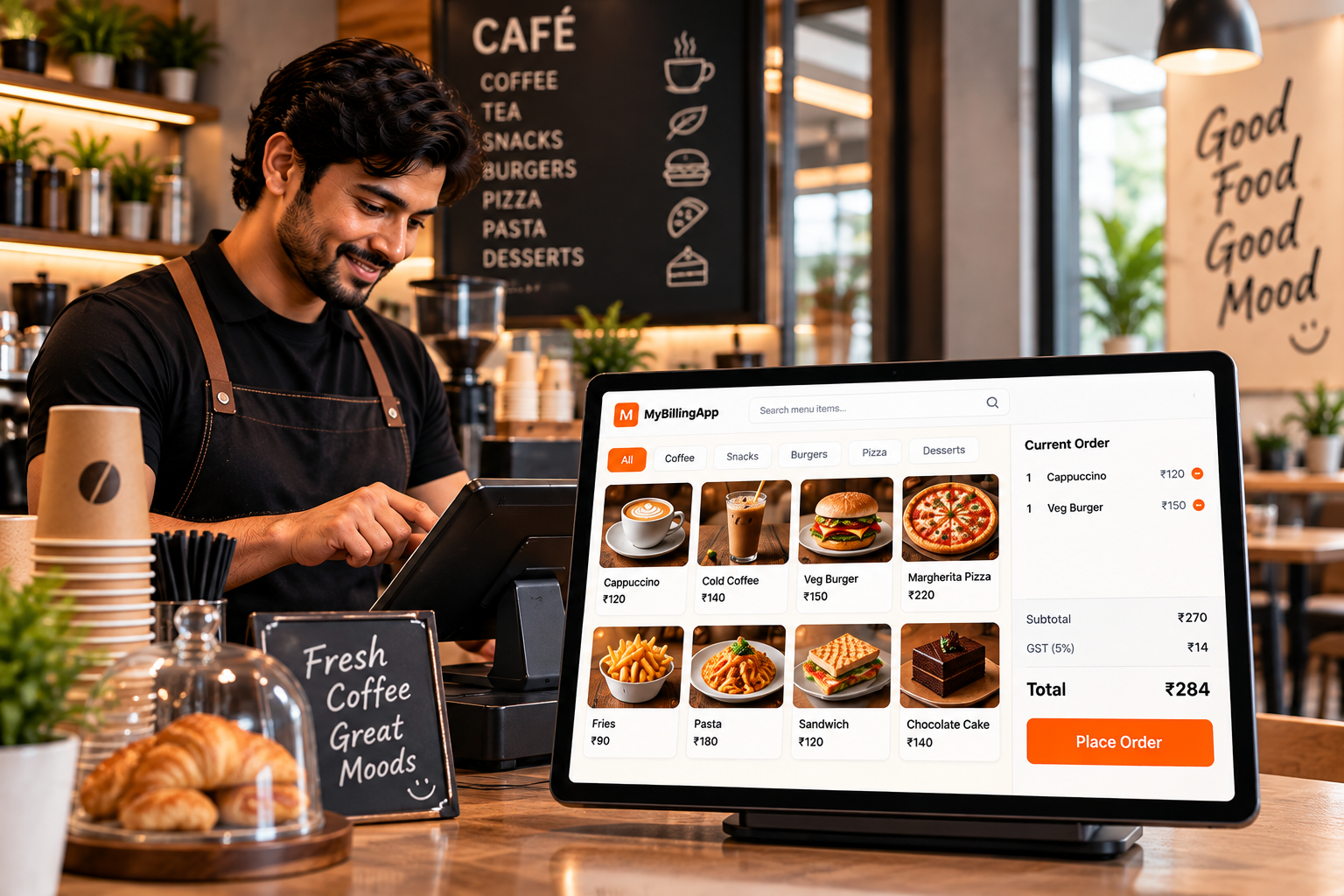 Restaurant billing on MyBillingApp