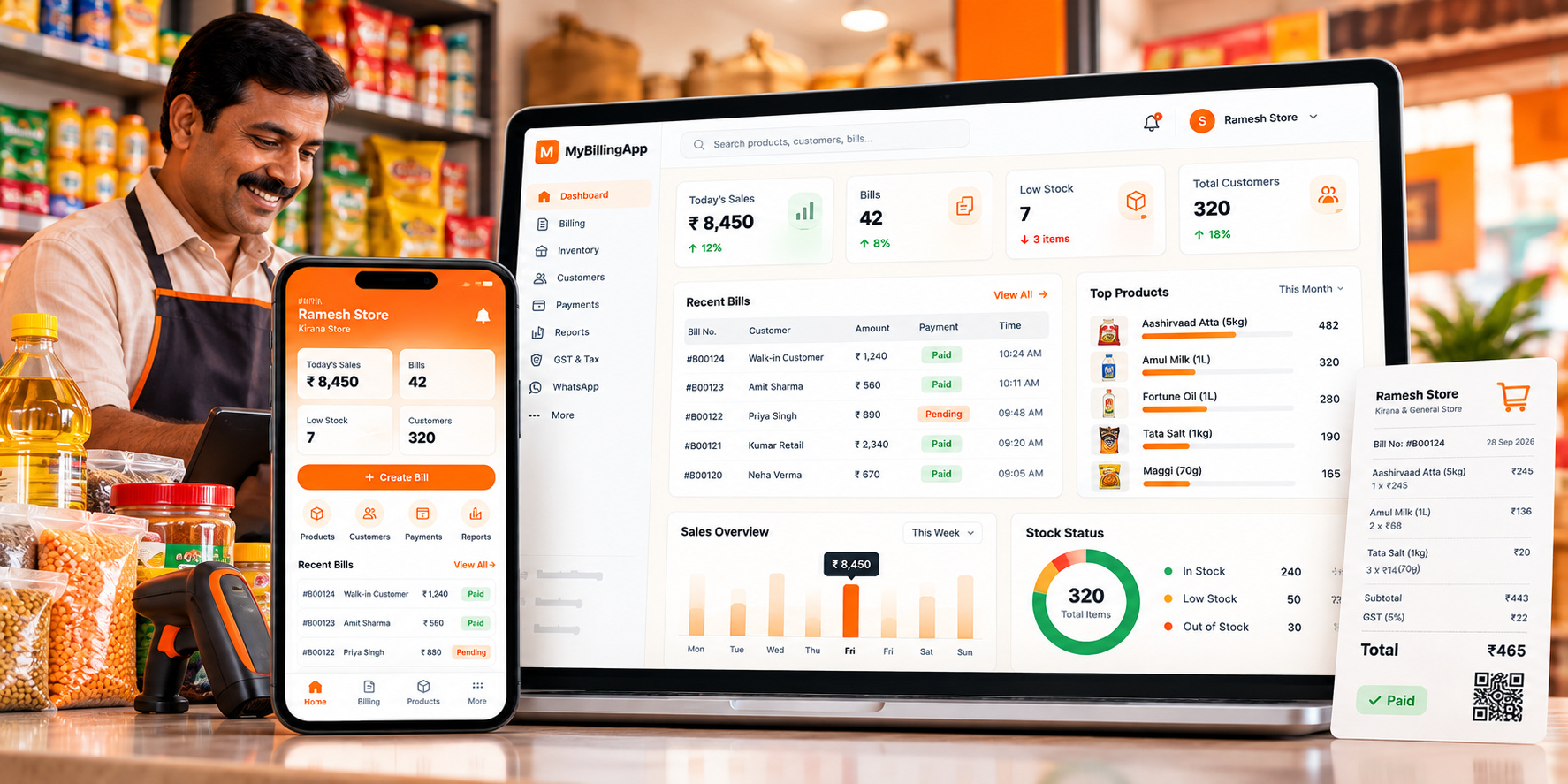 Retail billing on MyBillingApp